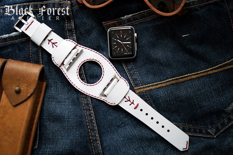 CUFF handgefertigt Leder Uhrenarmband incl. Lugs Adapter für Apple Watch (oder Apple Watch Sport) 42mm oder 38mm – Bild 4